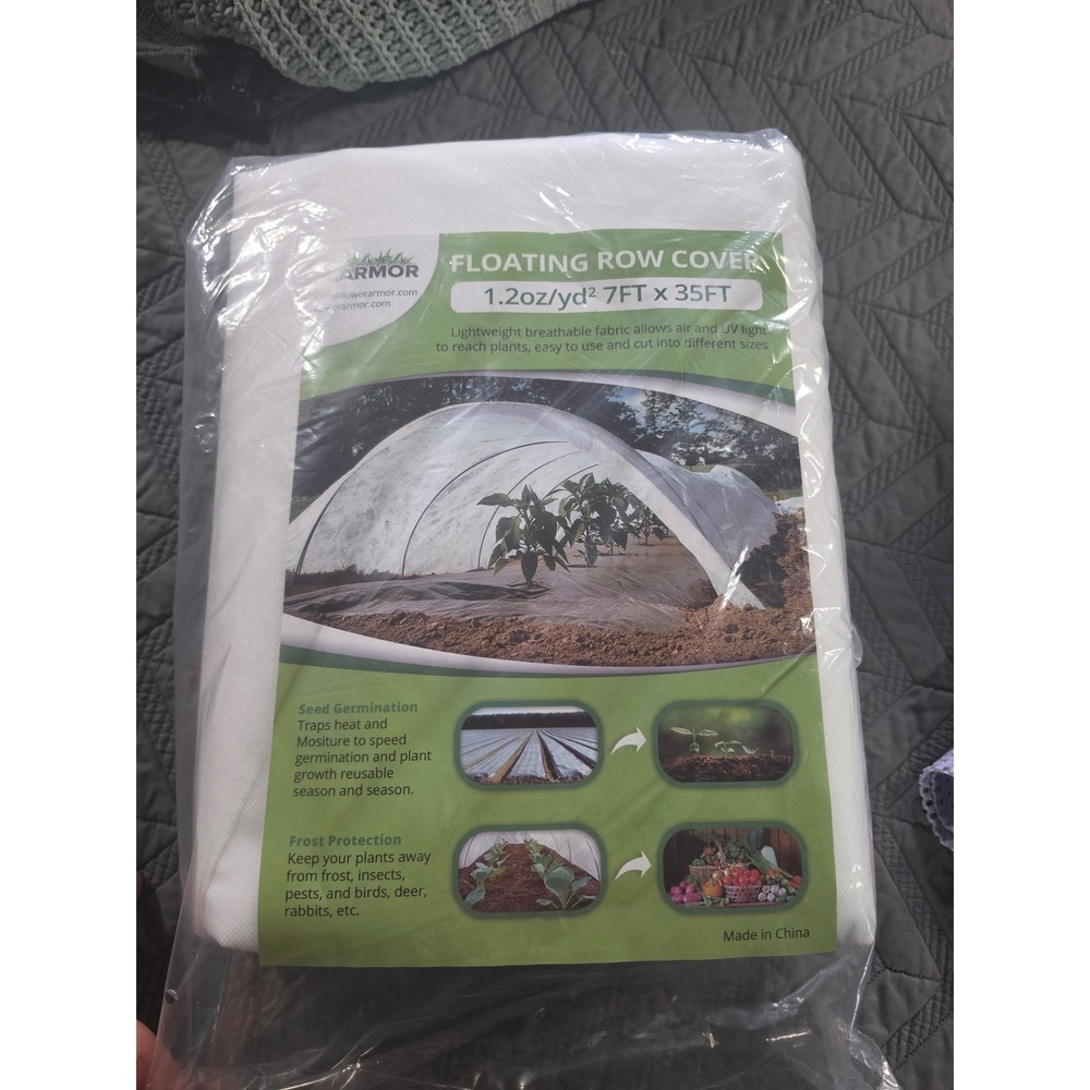 FLARMOR Floating Row Cover 7x35 ft Garden Fabric Plant Frost Protection Blanket